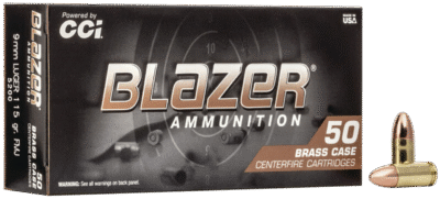 CCI Blazer Brass 9mm, 115gr, Full Metal Jacket, 50rd Box
